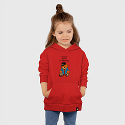 Толстовка детская хлопковая Мишка в куртке: пацаны всегда на позитиве, цвет: красный — фото 2
