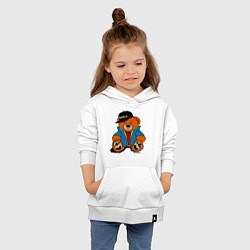 Толстовка детская хлопковая Мишка Марат в куртке, цвет: белый — фото 2