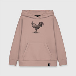 Толстовка детская хлопковая Петух, цвет: пыльно-розовый