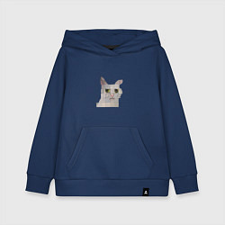 Толстовка детская хлопковая Pixel cat, цвет: тёмно-синий
