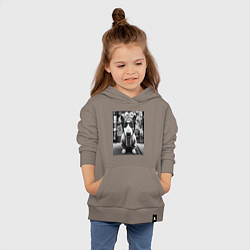 Толстовка детская хлопковая Булли у стены с граффити, цвет: утренний латте — фото 2