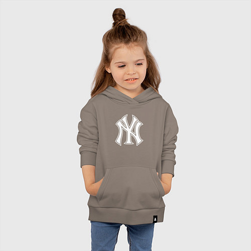 Детская толстовка-худи New York yankees - baseball logo / Утренний латте – фото 4