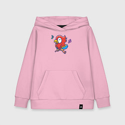 Толстовка детская хлопковая Музыкальный попугайчик, цвет: светло-розовый