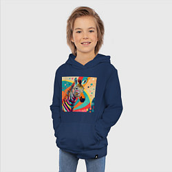 Толстовка детская хлопковая Неправильная зебра, цвет: тёмно-синий — фото 2