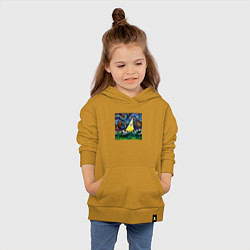 Толстовка детская хлопковая Картина маслом НЛО, цвет: горчичный — фото 2
