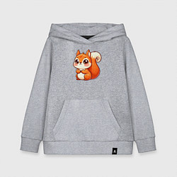 Толстовка детская хлопковая Милая застенчивая белочка, цвет: меланж