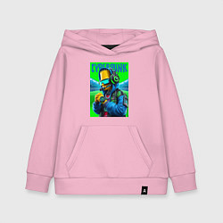 Толстовка детская хлопковая Cyber Bart Simpson - ai art fantasy, цвет: светло-розовый