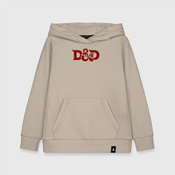 Толстовка детская хлопковая Днд дракон лого, цвет: миндальный