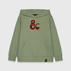 Толстовка детская хлопковая Подземелья и драконы лого, цвет: авокадо