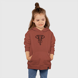 Толстовка детская хлопковая Голова слона, цвет: кирпичный — фото 2
