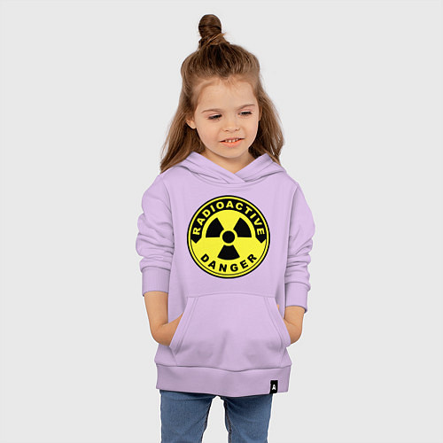 Детская толстовка-худи Danger radiation sign / Лаванда – фото 4