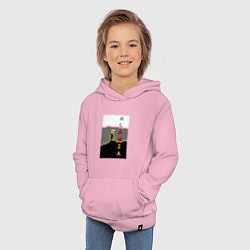 Толстовка детская хлопковая Алания человек с флагом, цвет: светло-розовый — фото 2