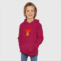Толстовка детская хлопковая Скандинавский огненный узор, цвет: маджента — фото 2