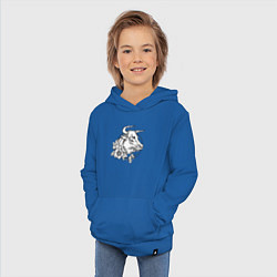 Толстовка детская хлопковая Корова и цветы, цвет: синий — фото 2