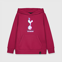 Толстовка детская хлопковая Tottenham FC в стиле glitch, цвет: маджента