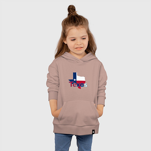 Детская толстовка-худи Texas / Пыльно-розовый – фото 4