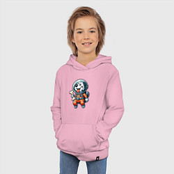 Толстовка детская хлопковая Dalmatian cosmonaut puppy with a bone, цвет: светло-розовый — фото 2