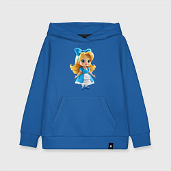 Толстовка детская хлопковая Милая кукла в синем платье, цвет: синий