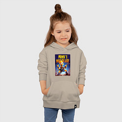 Толстовка детская хлопковая Bart Simpson - punks not dead, цвет: миндальный — фото 2