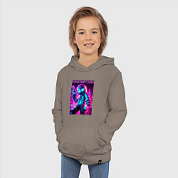 Толстовка детская хлопковая Neon Minecraft - ai art, цвет: утренний латте — фото 2