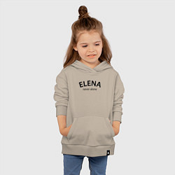 Толстовка детская хлопковая Elena never alone - motto, цвет: миндальный — фото 2