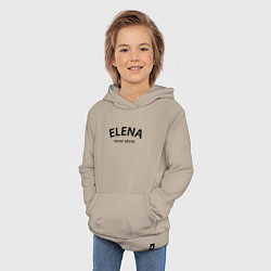 Толстовка детская хлопковая Elena never alone - motto, цвет: миндальный — фото 2