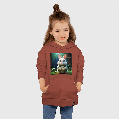 Детская толстовка-худи Зайчик в одежде / Кирпичный – фото 4