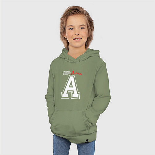 Детская толстовка-худи Алёша человек с большой буквы / Авокадо – фото 3