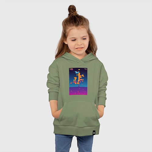 Детская толстовка-худи Синтвейв тетрис / Авокадо – фото 4
