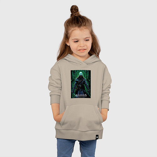 Детская толстовка-худи Assassins creed стиль матрицы / Миндальный – фото 4