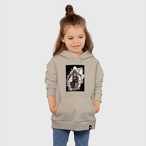 Детская толстовка-худи Assassins creed белый туман / Миндальный – фото 4
