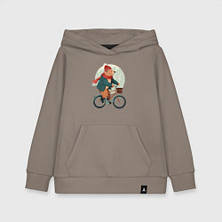 Толстовка детская хлопковая Медвежонок на велосипеде, цвет: утренний латте