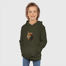 Толстовка детская хлопковая Голова рыжей лисицы, цвет: хаки — фото 2