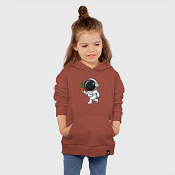 Толстовка детская хлопковая Космонавт флорист, цвет: кирпичный — фото 2