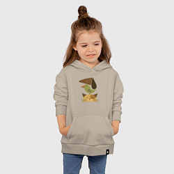 Толстовка детская хлопковая Собака птица кошка, цвет: миндальный — фото 2
