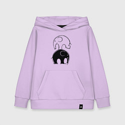 Толстовка детская хлопковая Cute elephants, цвет: лаванда