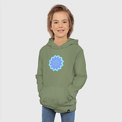 Толстовка детская хлопковая Сиреневая мандала цветок, цвет: авокадо — фото 2