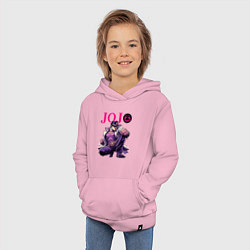 Толстовка детская хлопковая Джотаро Куджо - нейросеть, цвет: светло-розовый — фото 2