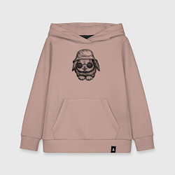 Толстовка детская хлопковая Зайчишка в панаме, цвет: пыльно-розовый