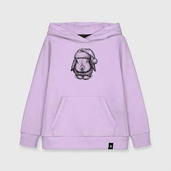 Толстовка детская хлопковая Новогодний зайченок, цвет: лаванда