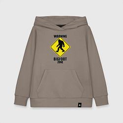 Детская толстовка-худи Предупреждающий знак Bigfoot zone