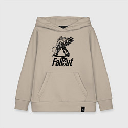 Толстовка детская хлопковая Фоллаут - силовая броня, цвет: миндальный