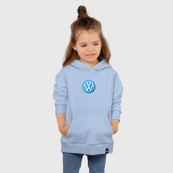 Толстовка детская хлопковая Volkswagen logo blue, цвет: мягкое небо — фото 2