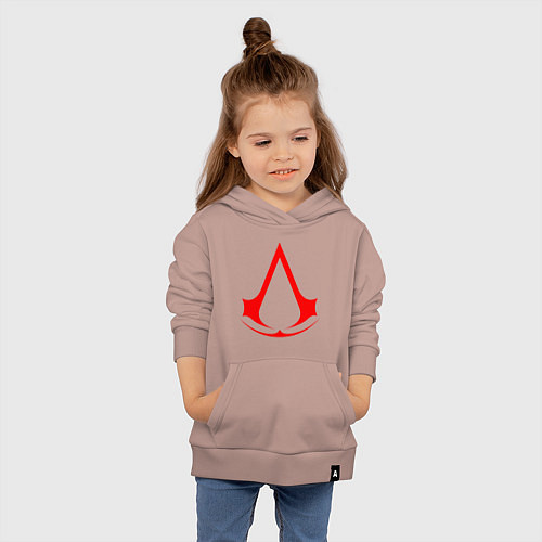 Детская толстовка-худи Red logo of assassins / Пыльно-розовый – фото 4