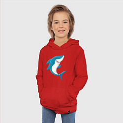 Толстовка детская хлопковая Веселая добрая акула, цвет: красный — фото 2