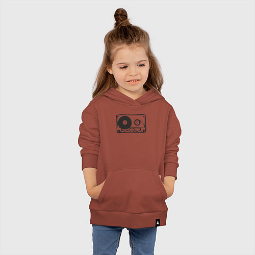 Детская толстовка-худи Audio cassette / Кирпичный – фото 4