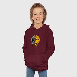 Толстовка детская хлопковая Улыбающийся смайл, цвет: меланж-бордовый — фото 2