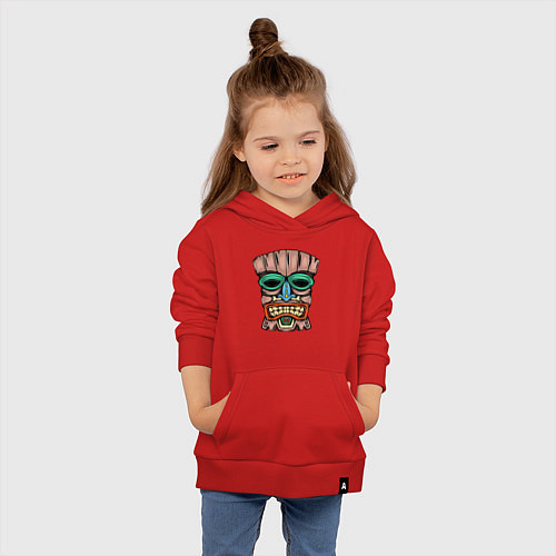 Детская толстовка-худи Tiki face / Красный – фото 4