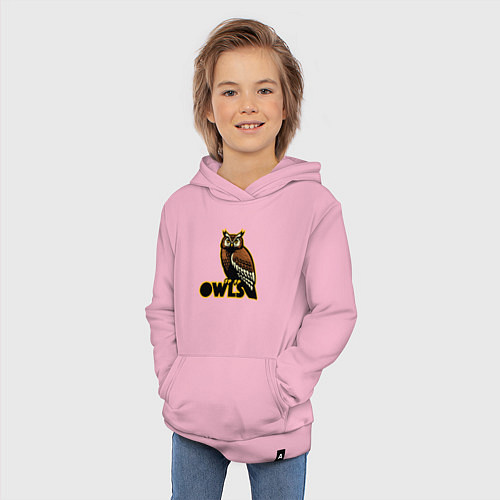 Детская толстовка-худи Owls / Светло-розовый – фото 3