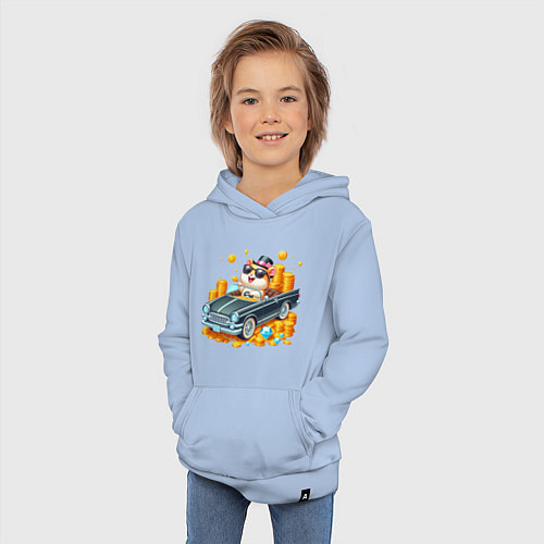 Детская толстовка-худи Хомяк миллионер на автомобиле / Мягкое небо – фото 3
